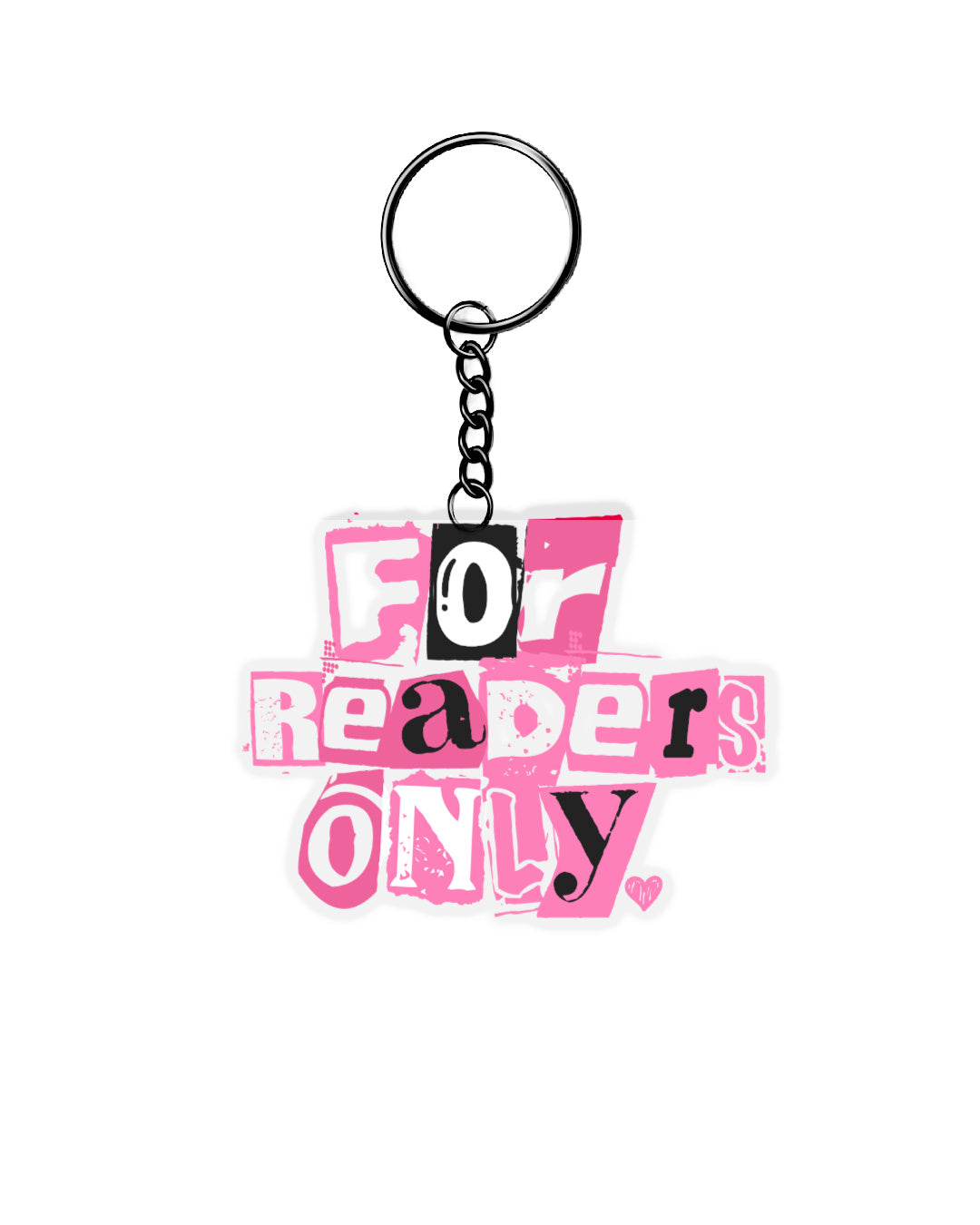 Acrylic Block Words "For Readers Only" Keychain