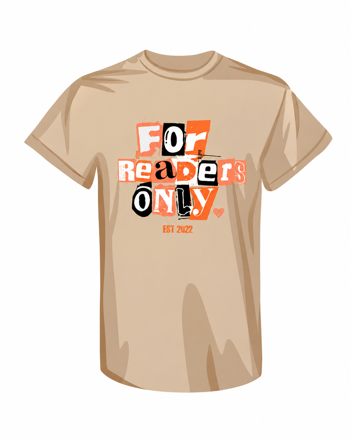 Beige + Orange For Readers Only T-Shirt
